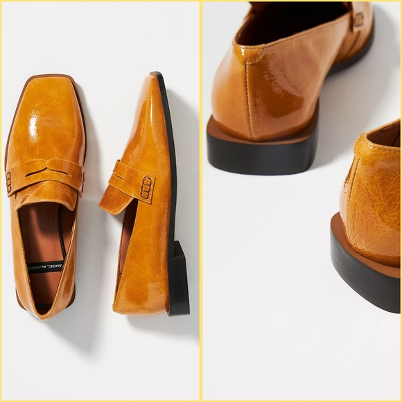 Anthropologie Shoes - Angel Alarcon Patent-Leather Square-Toe Loafers